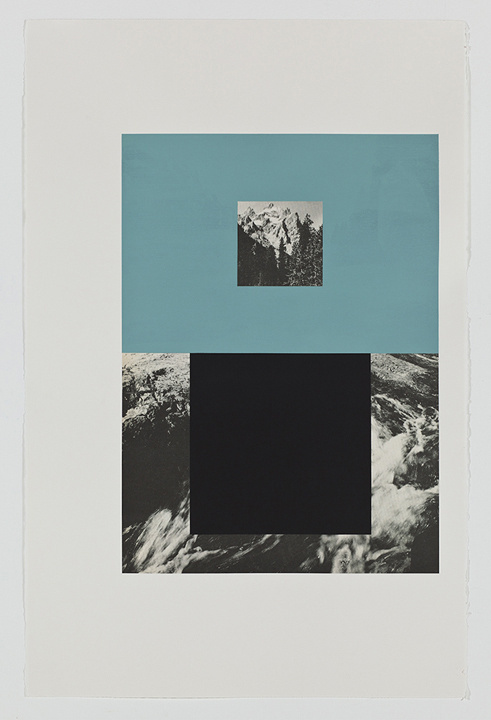 Screen (mountain stream), Gouache on archival pigment print, 2011, 40 #collage
