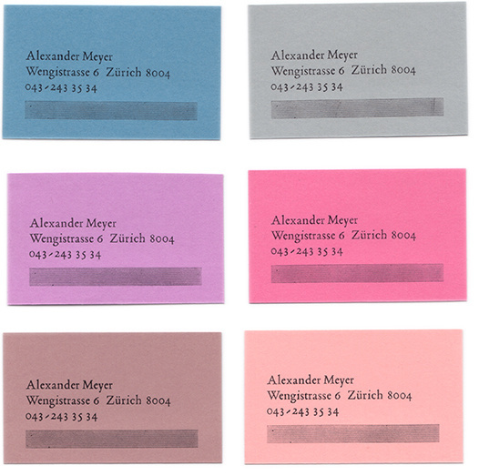 Alexander Meyer business card Letterpress www.xyz.ch