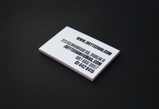 Joey Teehan Graphic Designer Dublin: Personal Designs #teehan #card #joey #business