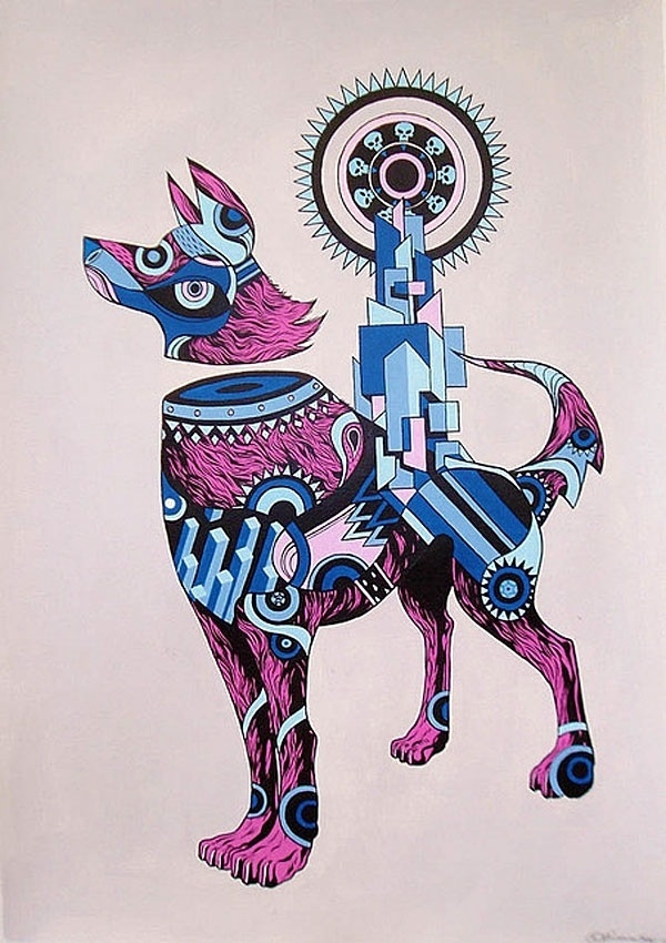 Wolves from the mind of China Mike #geometric #illustration #wolf #animals #dog