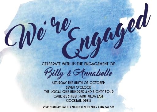 Blue Watercolor - Engagement Invitations #paperlust #engagementinvitation #engagementcard #engagementinspiration #design #paper #digitalcar