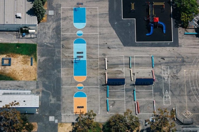 Karl Hab Captures Stunning Views of LA's Tennis and Basketball Courts From Above