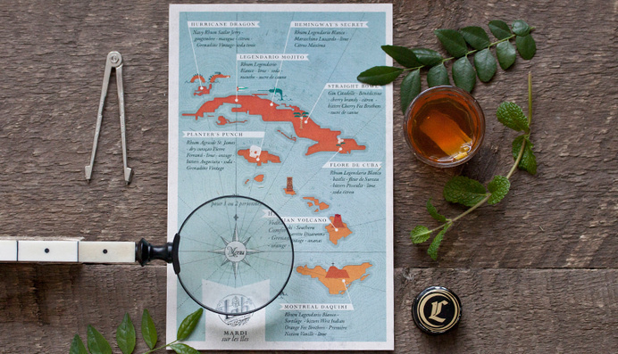 Le Lab Island Cocktail Menu on Behance #map