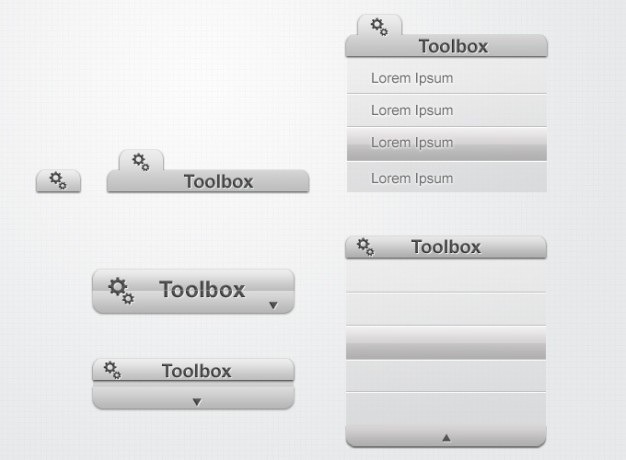 Accordion menu Free Psd. See more inspiration related to Menu, Button, Ui, Grey, Horizontal and Accordion on Freepik.