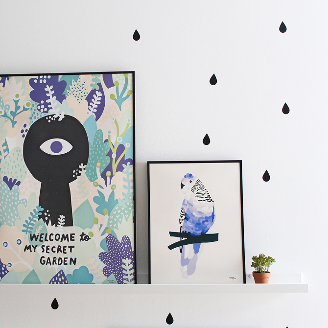 #nordic #design #graphic #illustration #danish #bright #simple #nordicliving #living #interior #kids #room #poster #bird #blue #feathers
