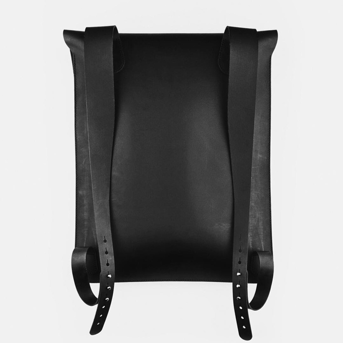 black leather backpack