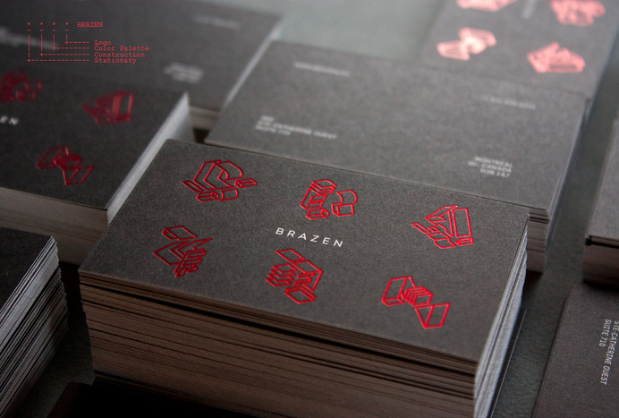 Brazen - Hello@Etiennevles.com #stamp #brazen #business #card #foil