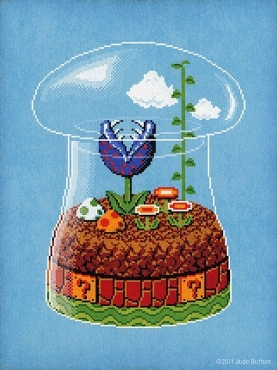 Toadstool Terrarium | Flickr - Photo Sharing! #illustration #terrarium #pixel