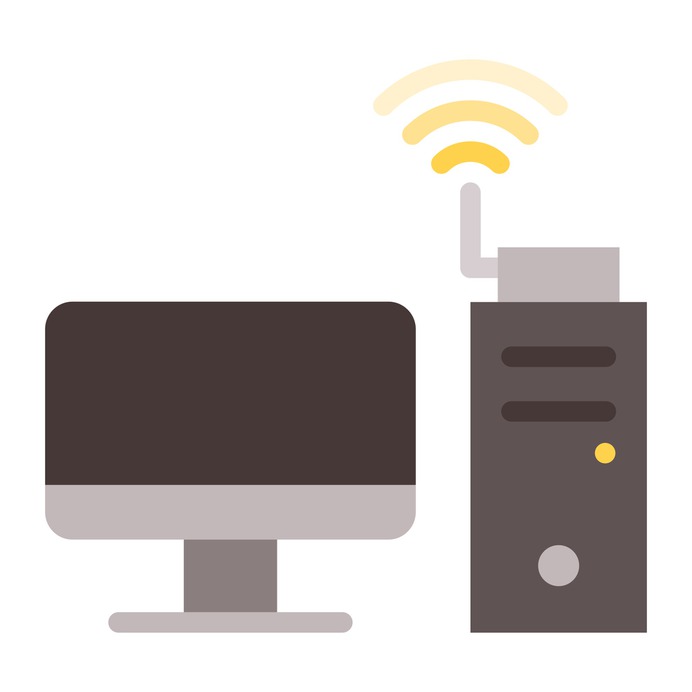 See more icon inspiration related to monitor, tower, screen, technology, wifi signal, wireless internet and wireless connectivity on Flaticon.