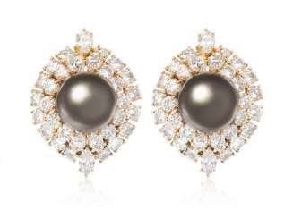 Harry Winston Tahitiperl-Diamant-Ohrclips