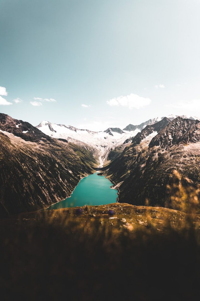 Reservoir surrounded by Mountains in Austria.