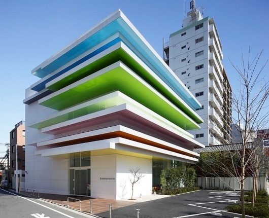 emmanuelle moureaux architecture + design: sugamo shinkin bank shimura branch #rainbow #architecture #colour