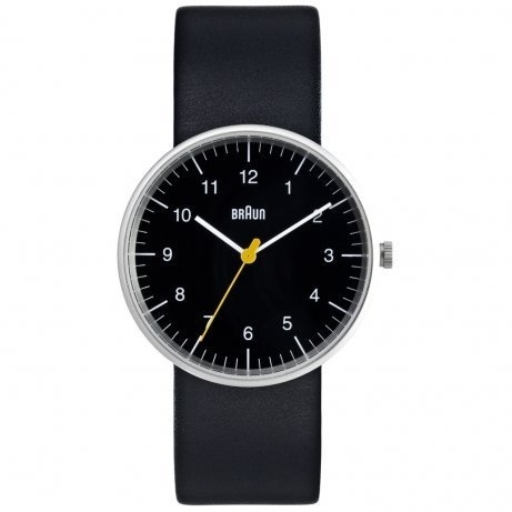 Black Leather Mens Watch BN0021BKBKG #black #sleek #braun #time #watch