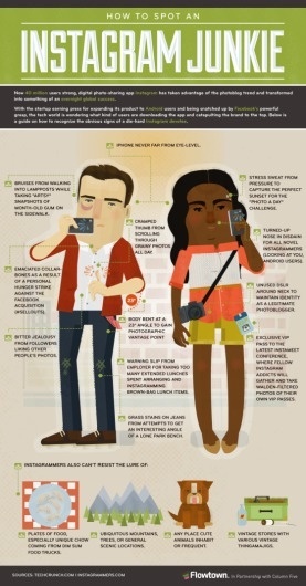 How to Spot an Instagram Junkie / Flowtown (@flowtown) #social #infographic #media #instagram