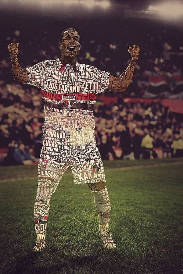 Soccerplayer in words #photography #typography
