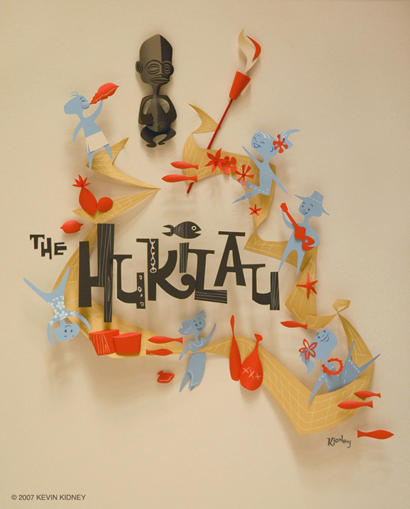 All sizes | HUKILAU Paper Sculpture Poster - Kevin Kidney | Flickr - Photo Sharing! #illustration #typography