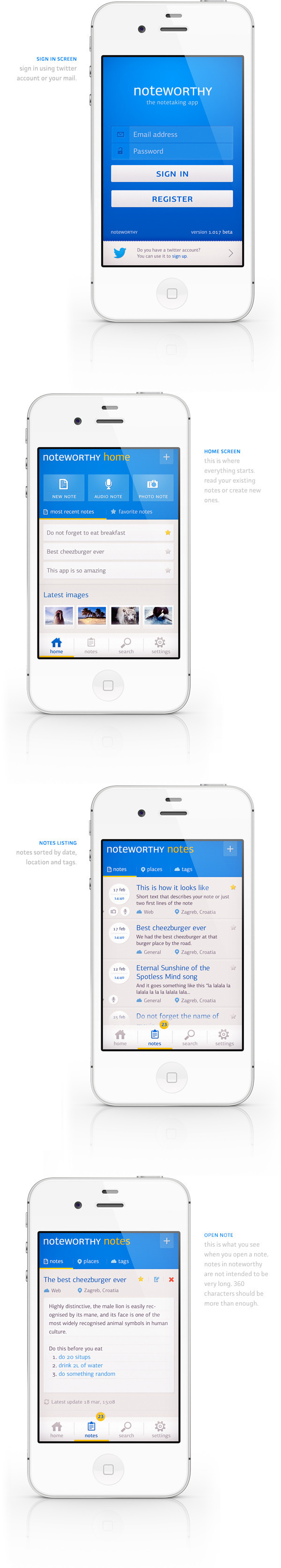 Noteworthy app concept #iphone #app