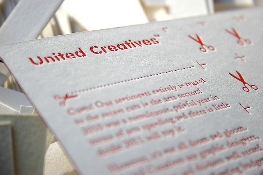 CU*TS Letterpress Postcard on the Behance Network #branding #letterpress #cuts #postcard #typography
