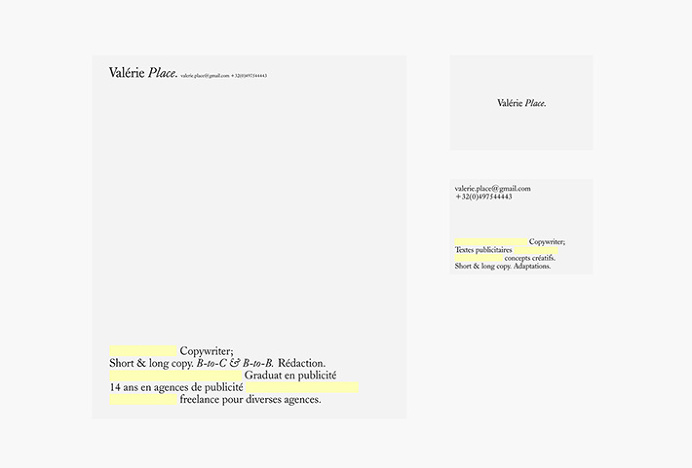 Valérie Place by Dimitris Kostinis #branding #stationery #typography