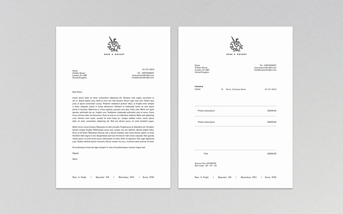 Boss & Knight branding #branding #stationery