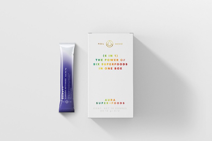 AURA Superfoods Packaging - Mindsparkle Mag Panel Studio designed Aura, a superfood brand inspired by the power of color and emotion. #logo #packaging #identity #branding #design #color #photography #graphic #design #gallery #blog #project #mindsparkle #mag #beautiful #portfolio #designer