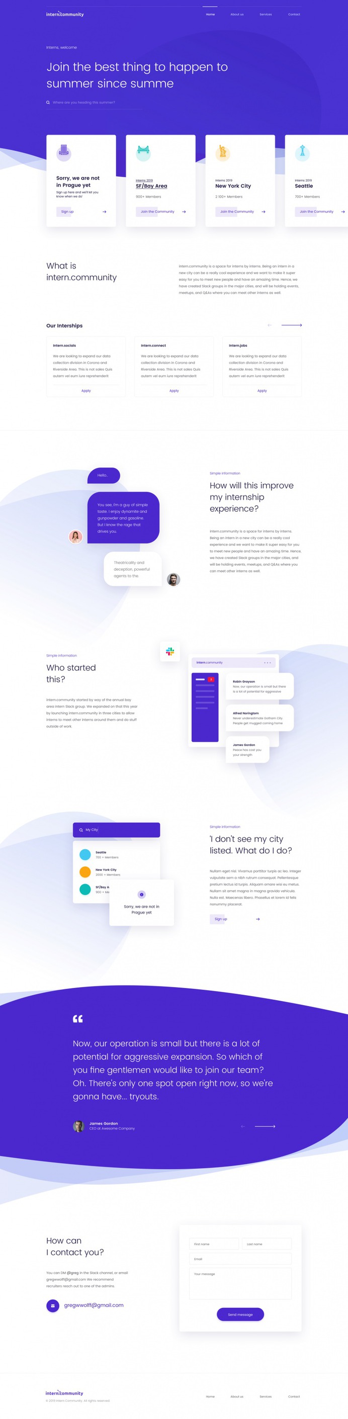 Intern Community Website