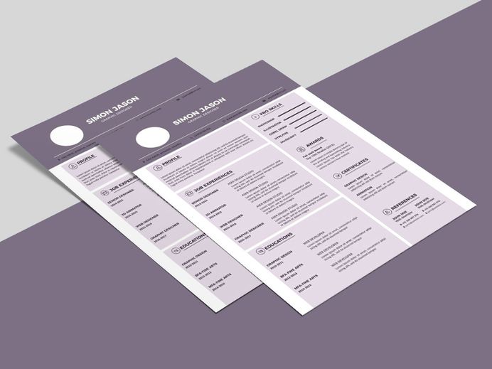 Free Purple CV Template for Any Job Seeker