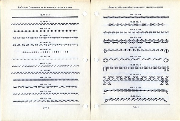 Rules and ornaments type specimen #type #specimen #typography