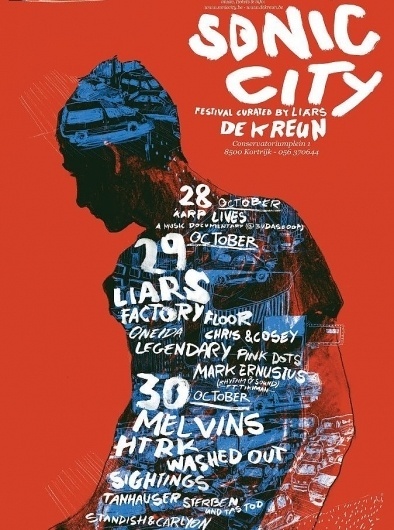 Sonic City #lettering #zwart #liars #city #design #sonic #de #kreun #ward #illustration #poster #music #hand