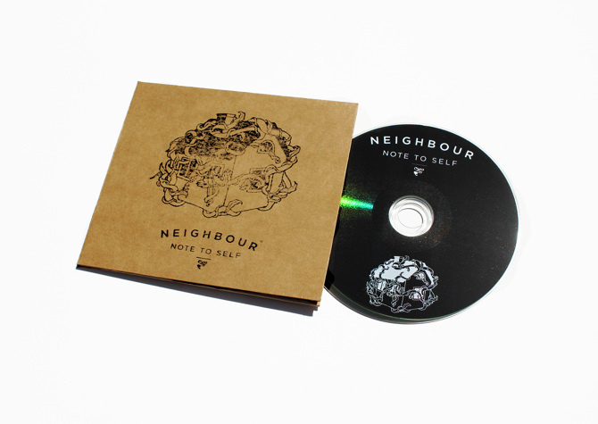 'Nieghbour - Note to Self' EP by Sophia Mary Mac #layout #stamp #typography #illustration #stamp #kraft #music #band #cover #coverart #CD