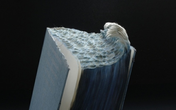 New Carved Book Landscapes by Guy Laramee | Colossal #laramee #book #sculptures #art #guy