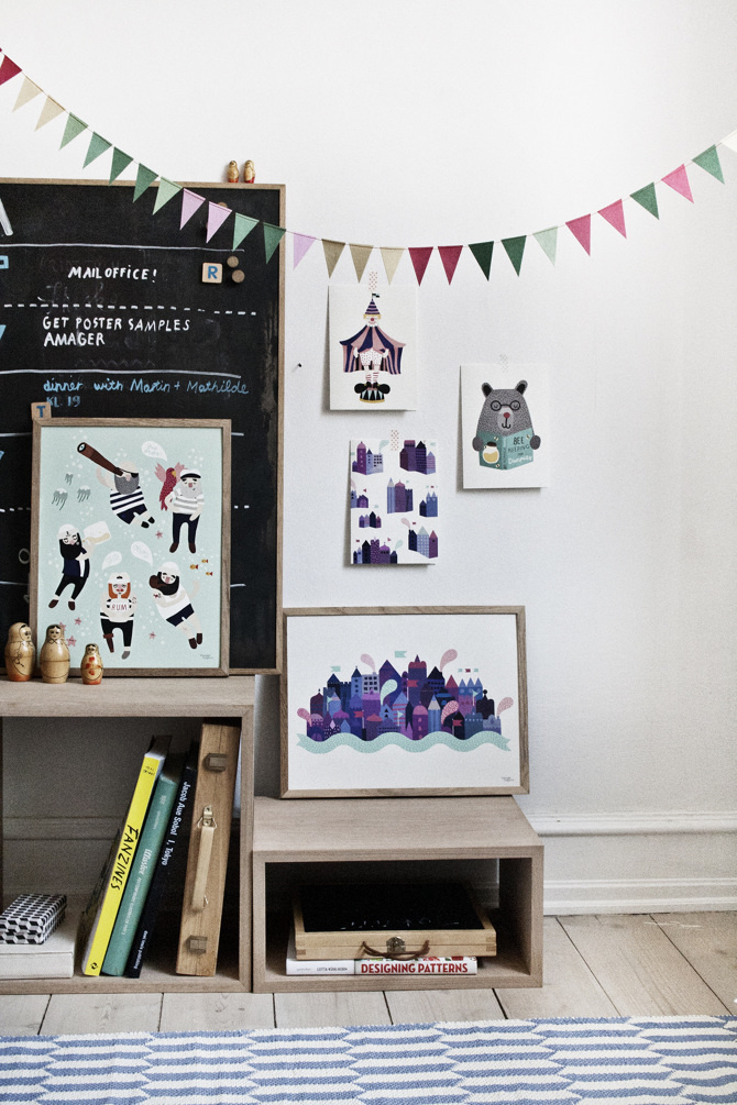 #nordic #design #graphic #illustration #danish #simple #nordicliving #living #interior #kids #room #poster #city #purple #houses #town