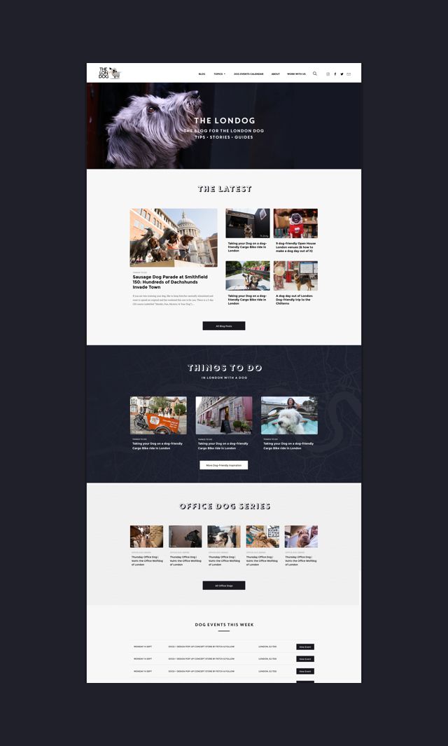 The Londog website design by Made by Gelpi