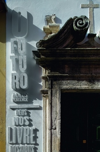 Eye blog » The Word on the street. OMG: R2's typographic gallery wall in Lisbon was a scriptural Knockout #signage #type #lisbon #knockout