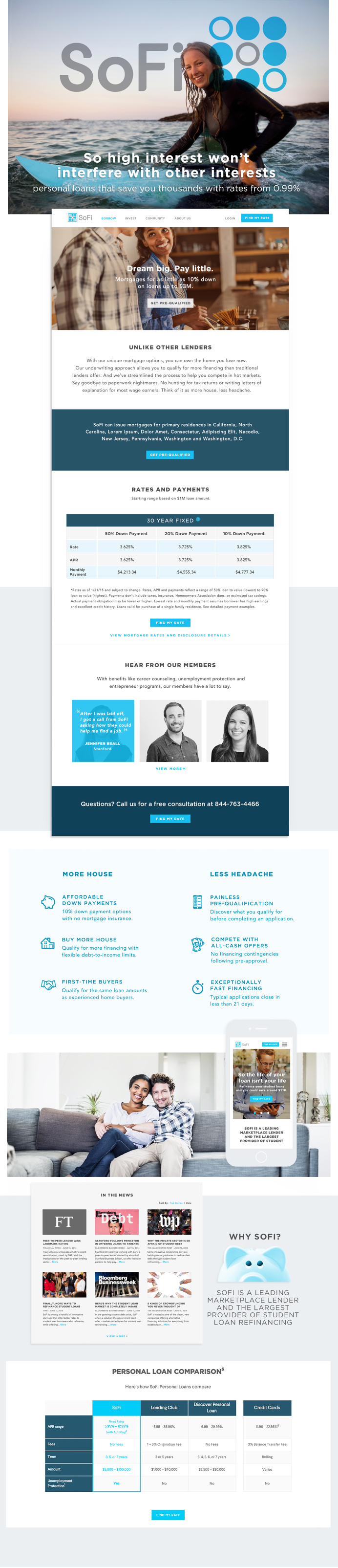 site rebuild for SoFi financial #uxdesign #branding #finance #interest #banking #website #sitedesign #responsive #porduct