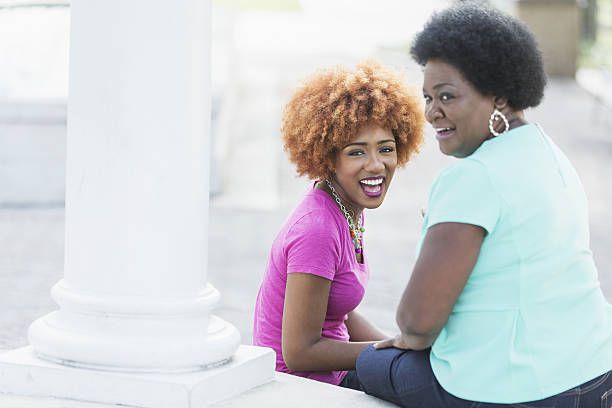 African American mother and her adult daughter