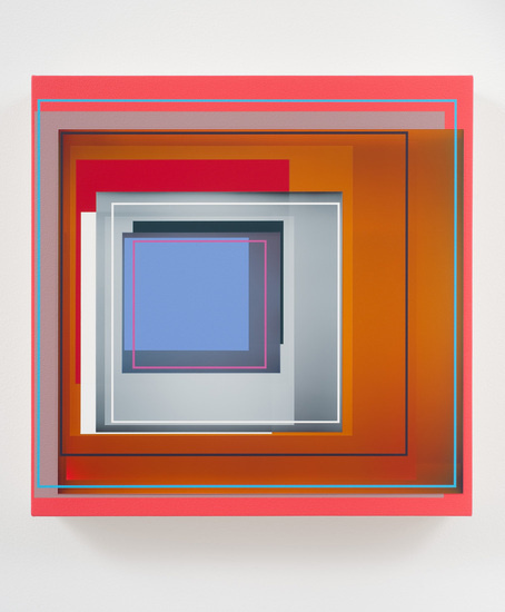Patrick Wilson, "Orange Blossom", 2011, Acrylic on canvas, 17" x 17" #geometric #art