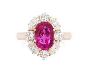 Burmarubin-Diamant-Ring