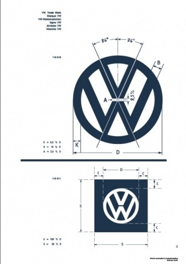 Recreated-Vintage VW Logo Specification Poster For Download