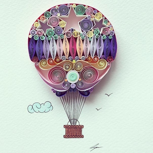 Beauty Paper Quill Art Designs by Sena Runa #paperCut #PaperQuill #art #unique #inspirations