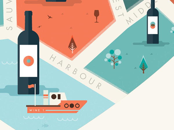 WINE CITY // For the love of wine on Behance #labal #cityscape #city #illustrator #quirky #wine #texture #map #label #illustration #vintage #poster #animals #logo #fun #cool