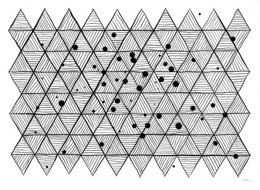 Dan+Bina%2C+Galactic+Mesh%2C+ink%2C+11-12-10+copy.jpg (JPEG Image, 720x527 pixels) #abstract #ink #bina #dan #grid #paper #art #triangles #matrix #drawing