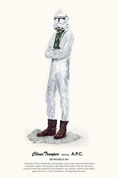 HE WEARS IT 04 #wars #illustration #john #star #fashion #woo