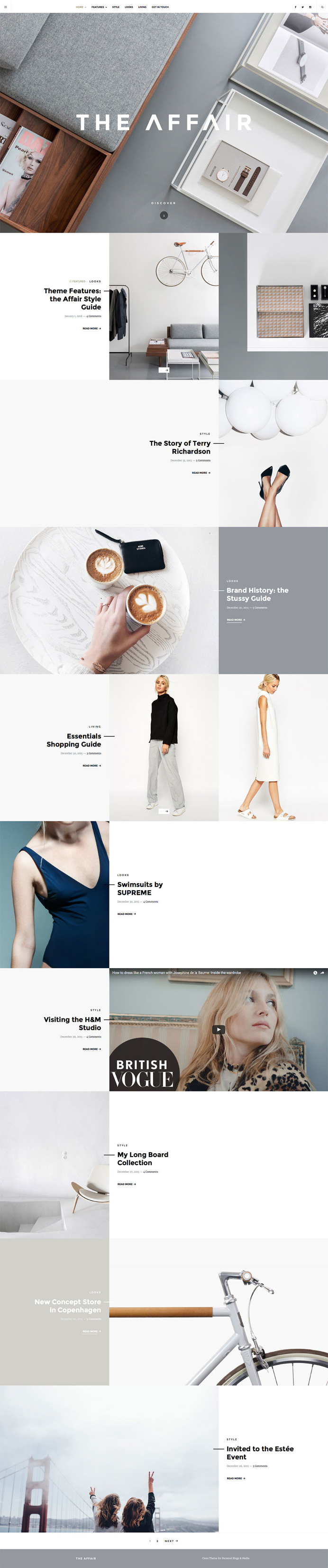 The Affair - WordPress Magazin Theme by themesupplyco on Behance
