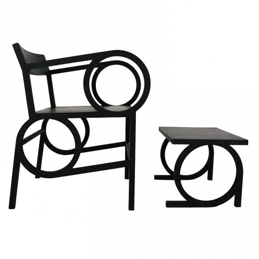 Artware Editions - Christopher Kurtz - Circle Arm Chair & Ottoman by Christopher Kurtz #design #wood #contemporary #chair #seating #christop