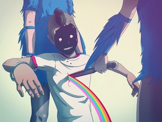Random on the Behance Network #rainbow #illustration #knife #comics