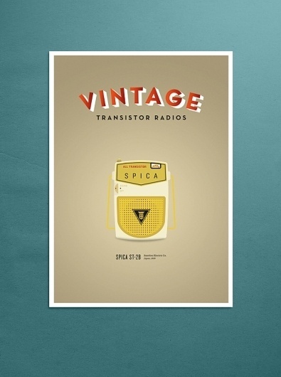 VINTAGE TRANSISTOR RADIOS on the Behance Network #radio #vintage #poster