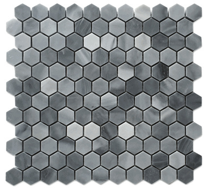 Graystoke 1x1" Hexagon Honeycomb Honed Mosaic Floor Wall Tile