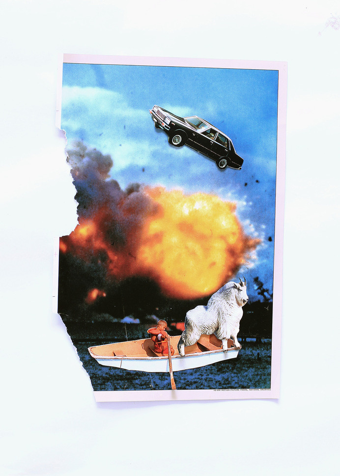 Steliot Seidal, HOLY SHIT!, 2014. Digital Photograph of hand-cut printed images from various sources. #surrealism #collage #art