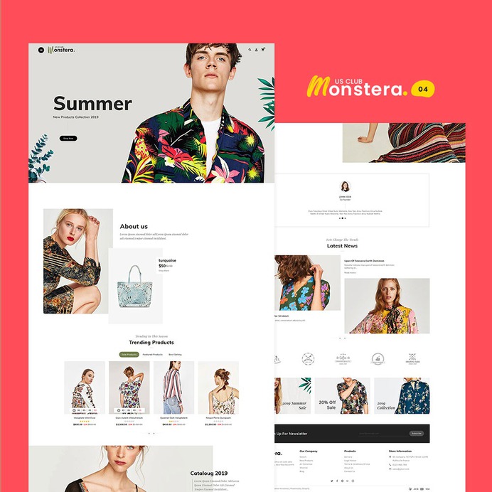 #Monstera #Fashion #Boutique - #Shopify Multi-purpose Responsive #Theme | #TemplateTrip #eCommerce #Website #Design